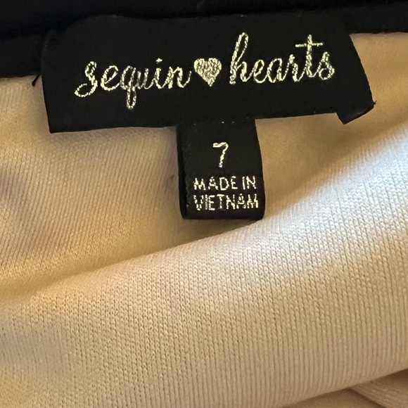 Sequin Hearts Black and Light Pink 2 pc Dress - Picture 7 of 7